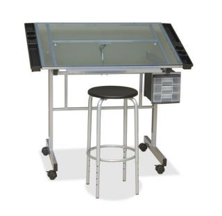 Studio Design Glass Top Vision Drawing Table COMBO