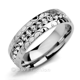   10,11,12​,13 Silver Classic CZ Stainless Steel Mens Rings VE399
