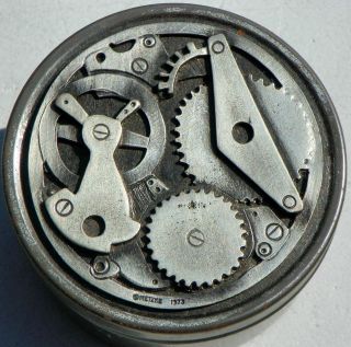 METZKE PEWTER INDUSTRIAL CLOCK GEARS COLLECTIBLE TIN