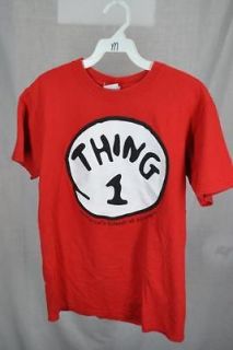 UNIVERSAL STUDIOS THING 1 costume Dr. Seuss red shirt sleeve casual t 