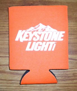 Keystone Light Beer Orange Pocket Coolie 12oz Can Koozie Soda Coozie