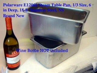 2PK Polarware E12066 Food Steam Table Pan, 1/3 Size, 6 18 8 Stainless 