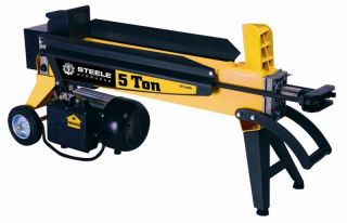 NEW STEELE PRODUCTS SP LS05 ELECTRIC 5 TON LOG WOOD SPLITTER WITH FULL 