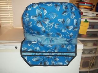Handmade Blue Print Sewing Machine Cover and Matching Organizer Set