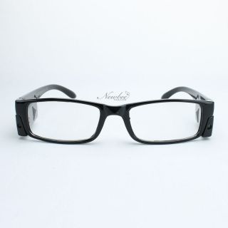 LED Light Reading Glasses With A Push Of A Button Black Slim Frame 