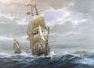   Way Tom Freeman Naval Art   HMS Vanguard, Orion and Alexander 1798