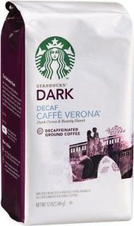 Starbucks Dark Decaf Caffe Verona Coffee 4.5 lbs 6 12 oz bags