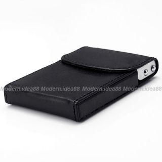 NEW GIFT PURE BLACK LEATHEROID ALUMINUM WALLET MESS BUSINESS CREDIT 