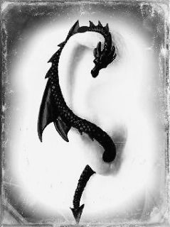 HOT RARE Black DEMONIC Gothic DRAGONS LURE Alchemy EAR CUFF EARRING 