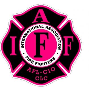IAFF Decal Black with Hot Pink Trim Exterior Mount