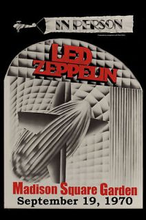   Rock Led Zeppelin at The MSG New York Concert Poster Circa 1970