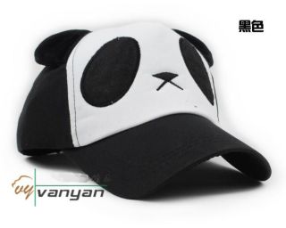 Lovely Panda Baseball Cap Adjustable Hat for Ladies Girls Black