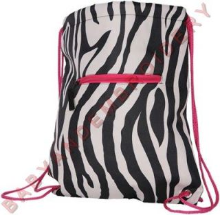 Drawstring Backpack Zebra Pink Embroidery Option
