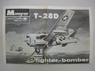 1965 T 28D FIGHTER BOMBER AIRPLANE MODEL KIT INSTRUCTIONS MONOGRAM