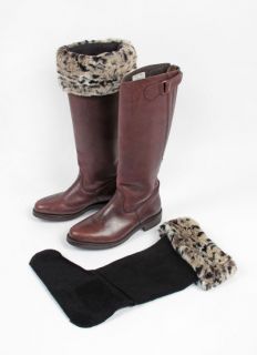 Moore + Moore Snow Leopard Fleece + Faux Fur Boot Liners BNWT