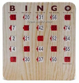   Bingo Wood Grain Shutter Slide Cards   Deluxe 5 Ply   Item # 65 0004