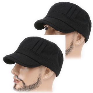 Cadet Box CSR BLACK Army Military Fashion CAP HAT Short Rim Unisex