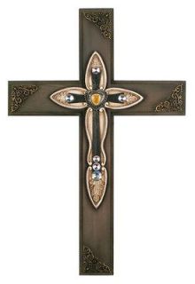 DECORATIVE WALL CROSS 18 Ivory Heart Wooden Wall Cross Crucifix
