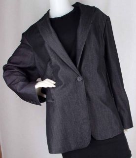 NWT $213 CALVIN KLEIN Chambray Suit Jacket One Single Button Blazer 