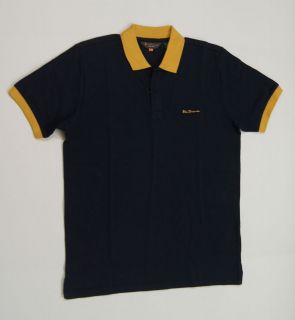BEN SHERMAN Men Classic Navy Short Sleeve Polo Shirts NEW NWT