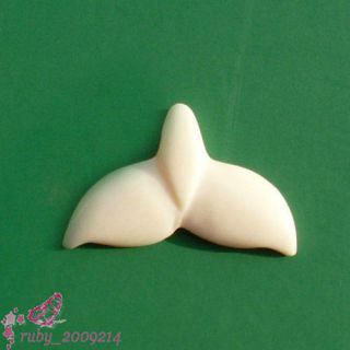 36X22mm White Carve Yak Bone DOLPHIN TAIL Pendant Beads for Necklace