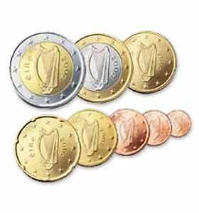 Ireland Set of 8 Euro Coins 1 cent   2 Euro Circulated Mixed Years