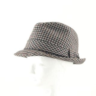VINTAGE Mens 50s Cavanagh CASHMERE Houndstooth English Trilby Fedora 
