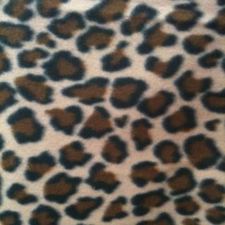 Tan, Brown, Black Leopard Spots Animal Fleece Fabric