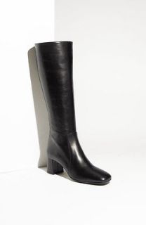   PRADA Black Leather Tall Zipper Narrow Calf Mid Heel Boots EU 38.5