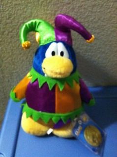 Club Penguin Court Jester Plush Toy Series 3 Brand New with Coin