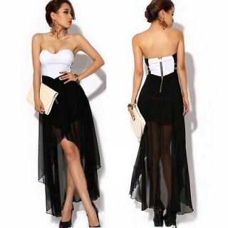 Women Asymmetric Cocktail Party Evening Dress Sexy Strapless Dress 
