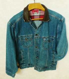 Jacket Vintage Blue Jean by Marlboro Country Store Size L Leather 