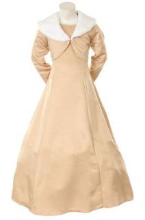   bridesmaid flower evening ball Formal Dress w/jacket Size4 12 Taupe