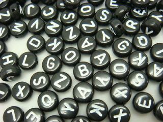   4mm Assorted Acrylic Plastic Alphabet Letter Coin Spacer Beads BSD1