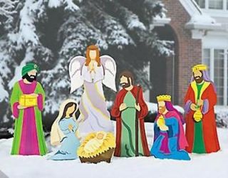   Complete Nativity Scene Metal Outdoor Christmas Decoration Set ~NEW