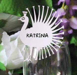   Place Card for Wine Glass Card, Wedding Favors,Dinner Parties,Colors
