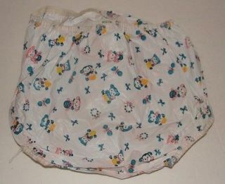 Vintage Baby Plastic Rubber Waterproof Pants Diaper Cover with Bears 