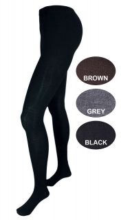 WOMENS THICK KNIT TIGHTS BLACK, BROWN, ALL SIZES