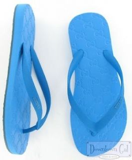   Blue Sandals GG Logo Shoes 12 US 13 EU 46 Flip Flops Style 283029