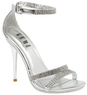   WEDDING EVENING PROM PARTY HIGH HEEL DIAMANTE SANDALS/SHOES IN UK 3 8