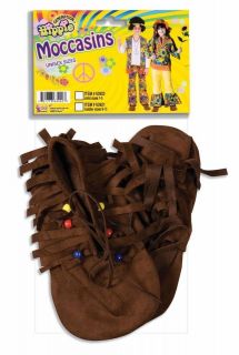 Moccasin Hippie Shoe Covers Indian Native American Child Costume 