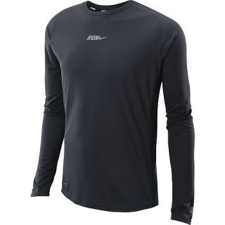 NIKE Mens Sublimated Running Long Sleeve T Shirt   XXL   Black