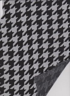 HOUNDSTOOTH  BLACK AND WHITE COTTON/POLY/LY​CRA DOUBLE KNIT CUTE