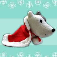 New Xmas Red White Fleece Cape Poncho for Dog & Cat