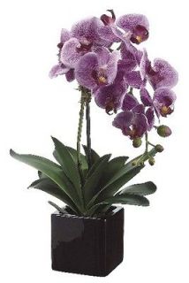   ARTIFICIAL PHALAENOPSIS ORCHID PLANT IN CERAMIC POT,VIOLET, NEW SALE