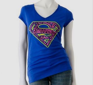 New Supergirl Cheetah Shield T Shirt Tee Junior Size S L $20