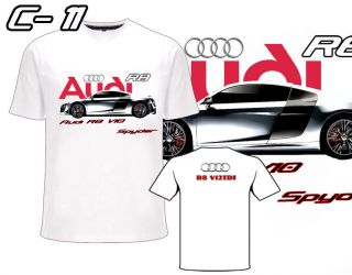 Auto Mania] Type. C 11 Dri Fit Car White T Shirts Audi R8 V10 Spyder 