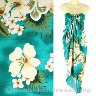 Chic Floral Design Sarong Pareo Skirt Dress Wrap Cover up Beach Green 