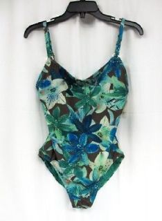 NEW Leilani ONE PIECE SWIMSUIT Tropical Floral ADJUSTABLE STRAPS $76 