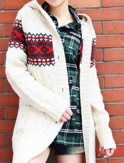 WINTER SNOWFLAKE Ivory Slouch FairIsle Cardigan/Sweater CHELSEA VERDE 